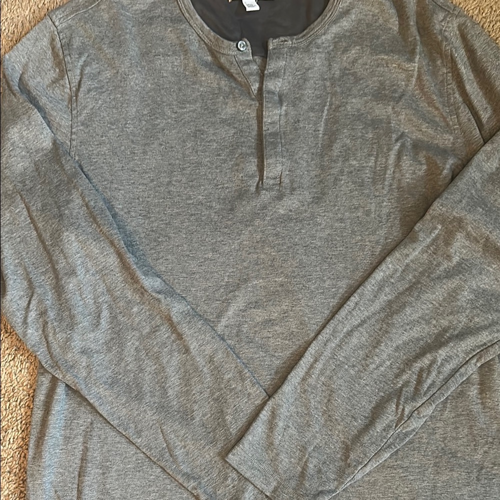 Men's Gray Henley Shirt